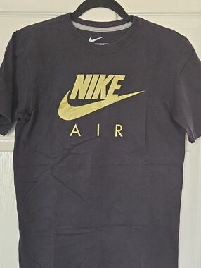 Nike Black T-Shirt with Gold Air Logo